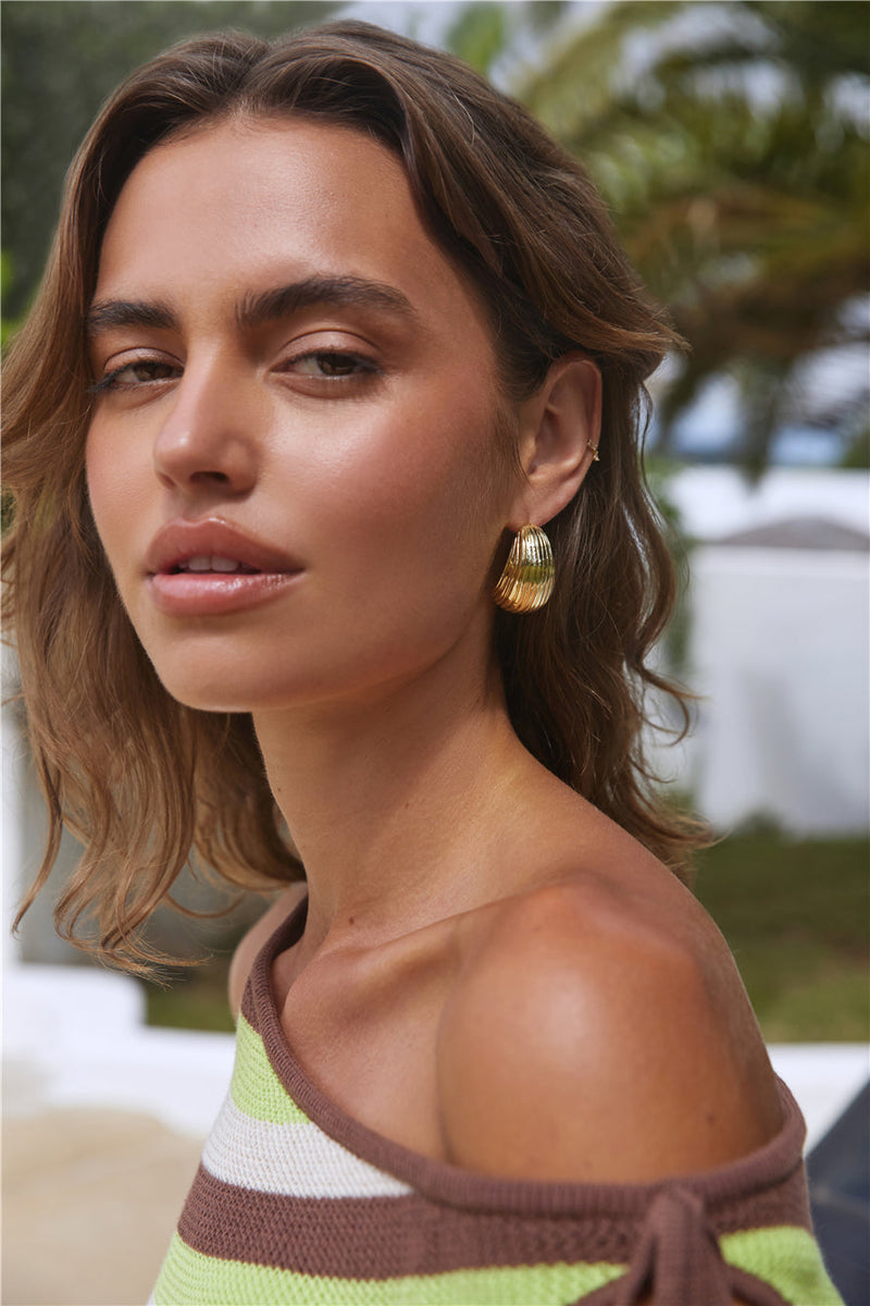 18K Gold Plated Spotlight Earrings Gold
