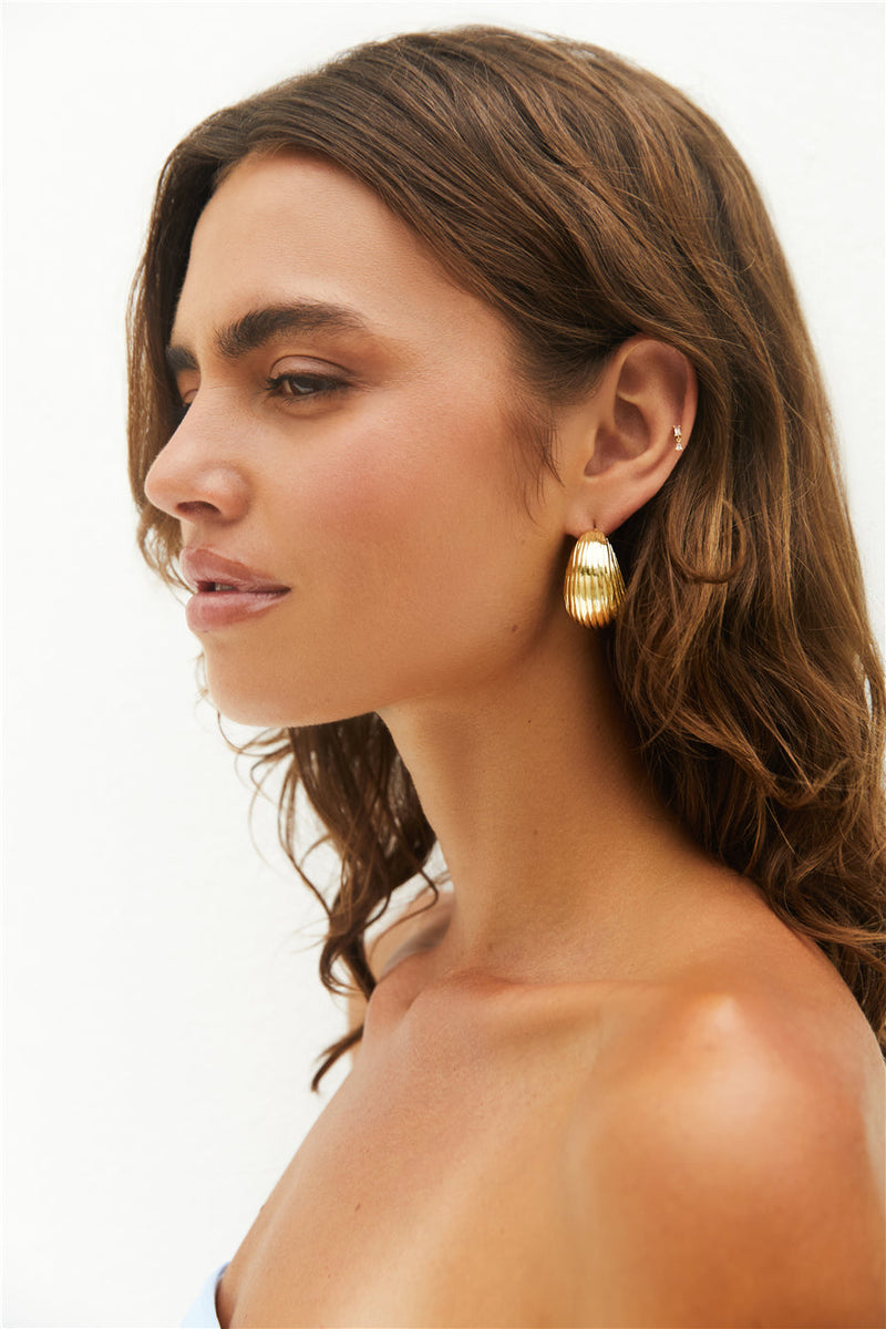 18K Gold Plated Spotlight Earrings Gold