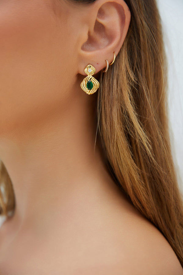 18k Gold Plated Royalty Earrings Gold
