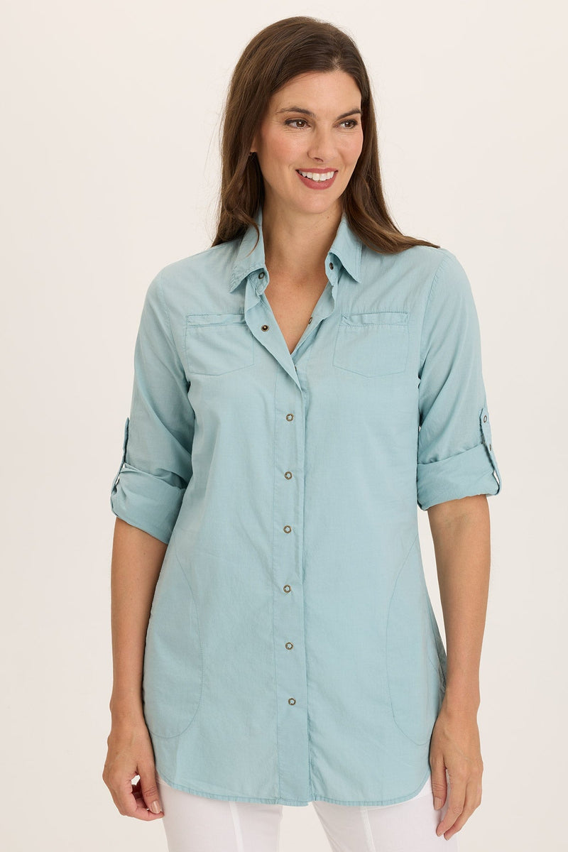 Reporter Soft Voile Button-Down Blouse