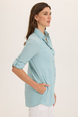 Reporter Soft Voile Button-Down Blouse