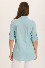 Reporter Soft Voile Button-Down Blouse