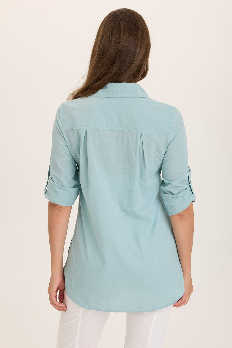 Reporter Soft Voile Button-Down Blouse