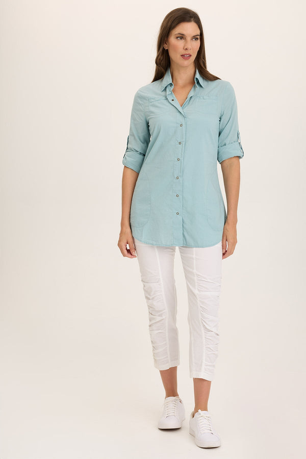 Reporter Soft Voile Button-Down Blouse
