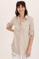 Reporter Soft Voile Button-Down Blouse