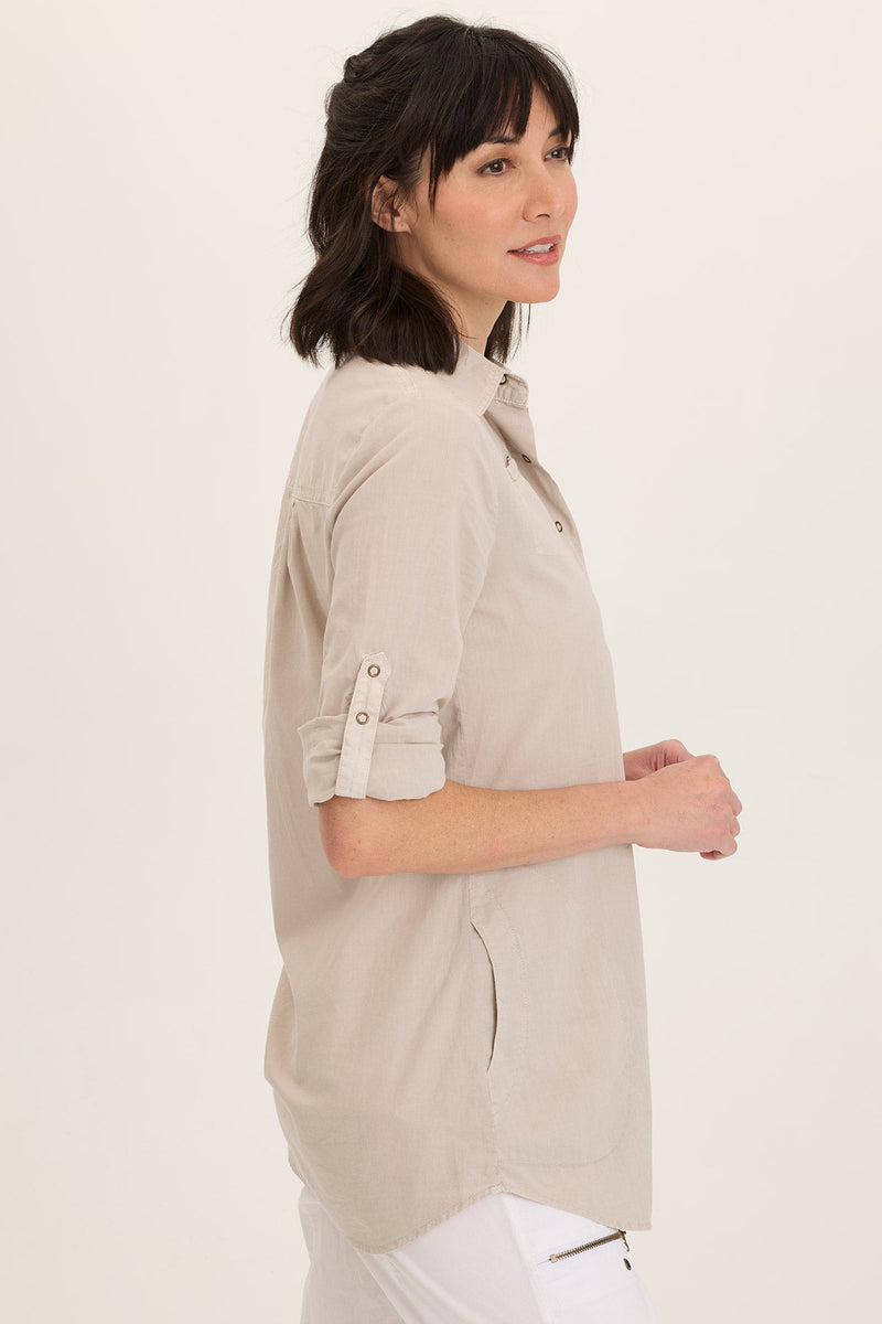 Reporter Soft Voile Button-Down Blouse