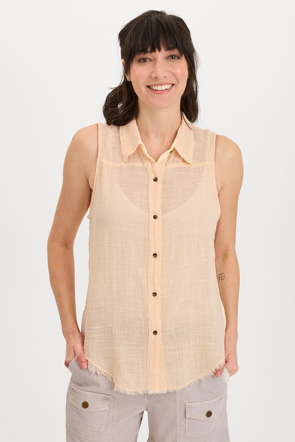 Otto Gauze Button-Up Tank