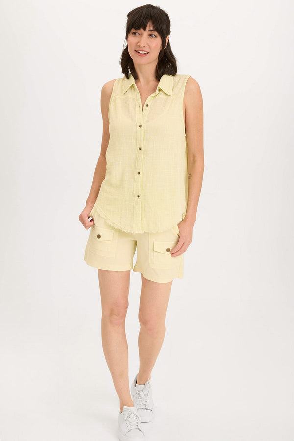Otto Gauze Button-Up Tank