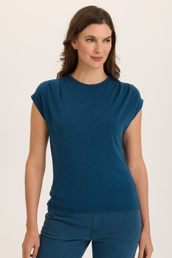 Arwen Soft Jersey Mock Neck Tee
