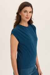 Arwen Soft Jersey Mock Neck Tee