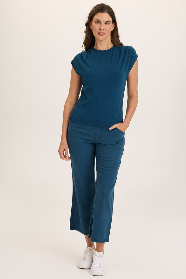 Arwen Soft Jersey Mock Neck Tee