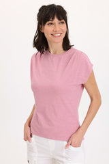 Arwen Soft Jersey Mock Neck Tee