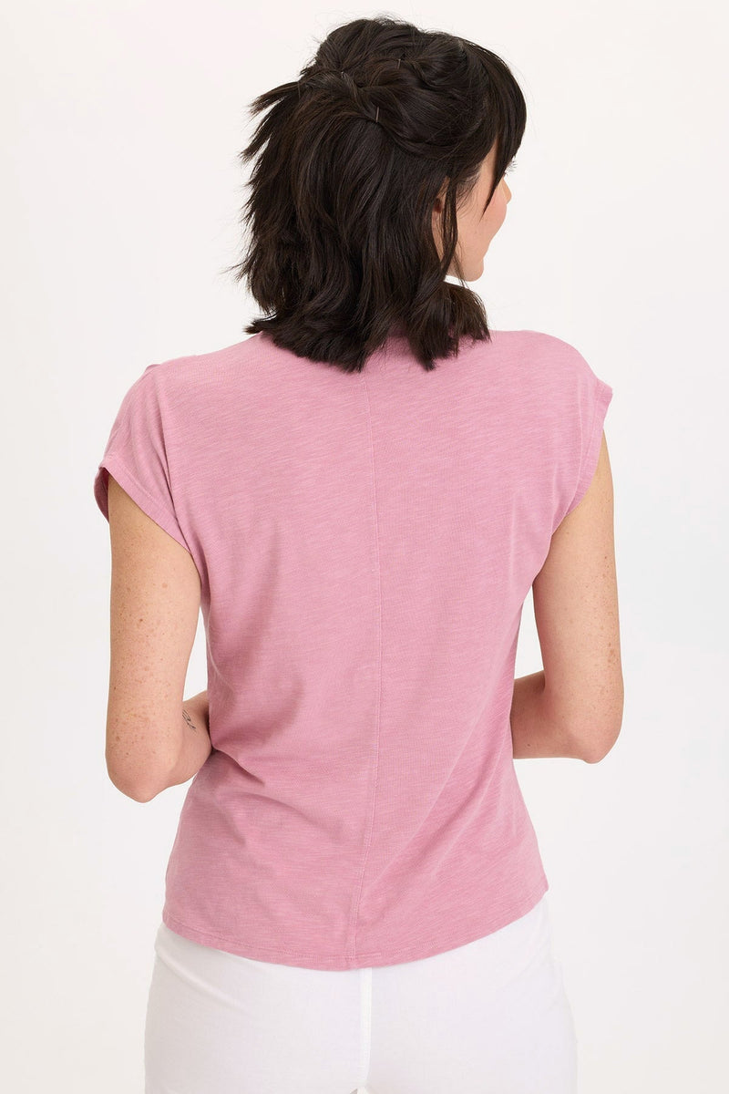 Arwen Soft Jersey Mock Neck Tee