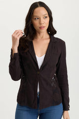Trinket Linen/Crochet Embroidered Lightweight Jacket