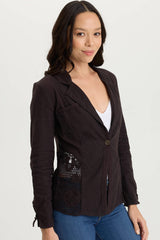 Trinket Linen/Crochet Embroidered Lightweight Jacket