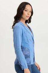 Trinket Linen/Crochet Embroidered Lightweight Jacket