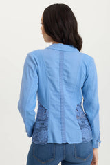 Trinket Linen/Crochet Embroidered Lightweight Jacket