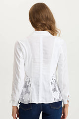 Trinket Linen/Crochet Embroidered Lightweight Jacket