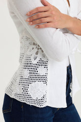 Trinket Linen/Crochet Embroidered Lightweight Jacket