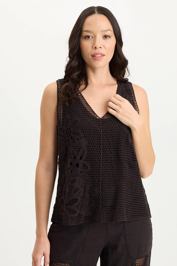 Chariss Crochet V-Neck Tank Top