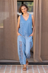 Chariss Crochet V-Neck Tank Top