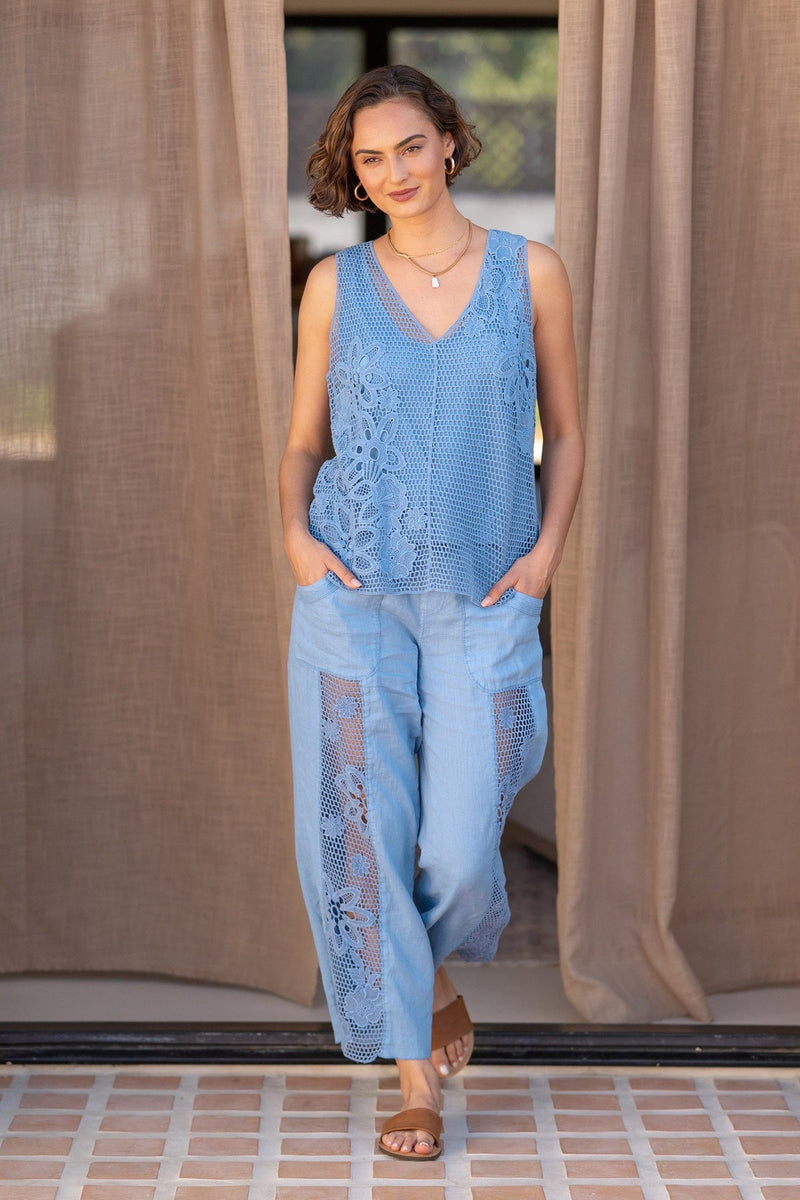 Chariss Crochet V-Neck Tank Top