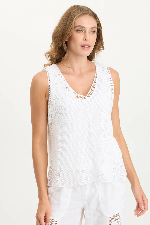 Chariss Crochet V-Neck Tank Top