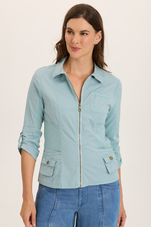 Wexel Poplin/Stretch Fitted Cargo Jacket