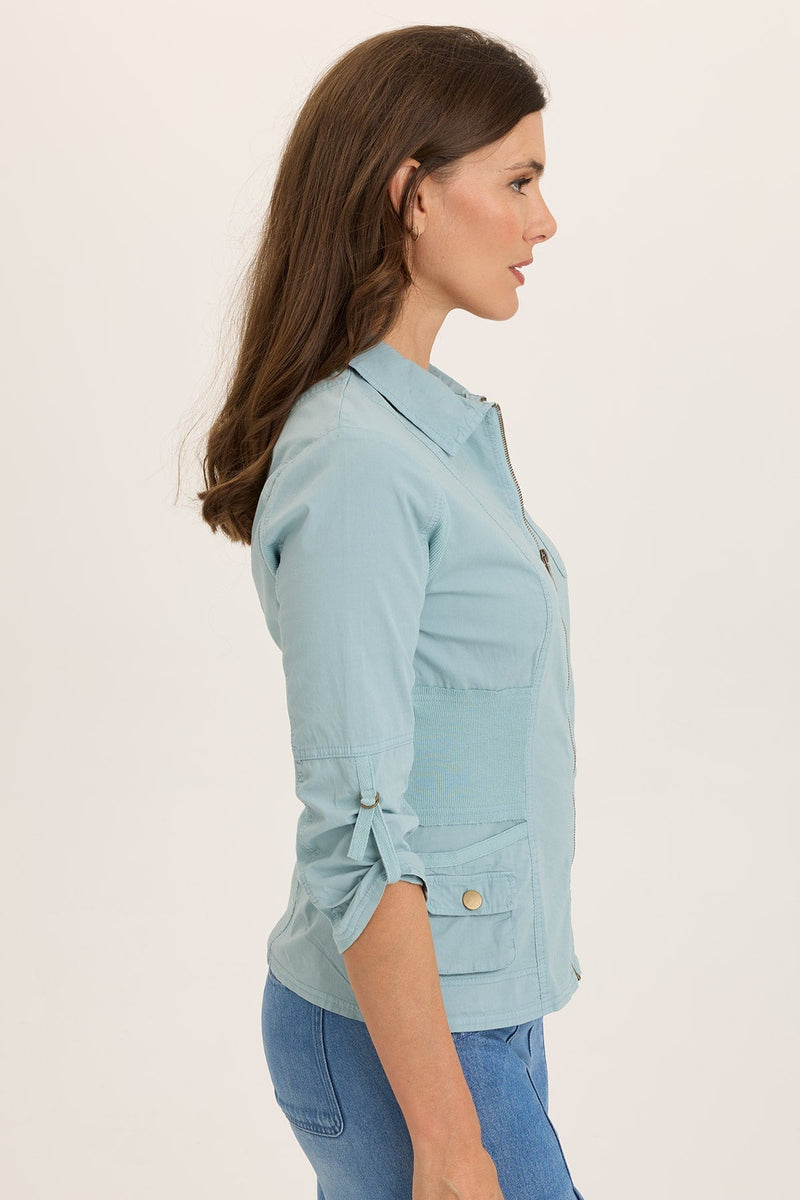 Wexel Poplin/Stretch Fitted Cargo Jacket