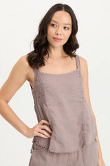 Fernley Linen Ruched Tank