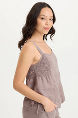 Fernley Linen Ruched Tank