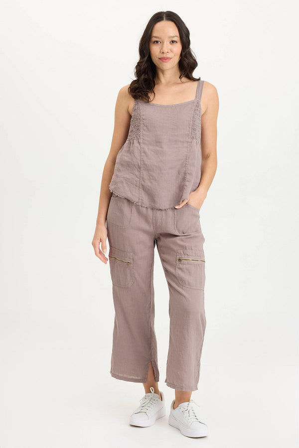 Fernley Linen Ruched Tank