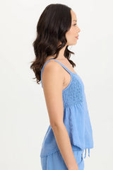 Fernley Linen Ruched Tank
