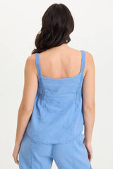 Fernley Linen Ruched Tank
