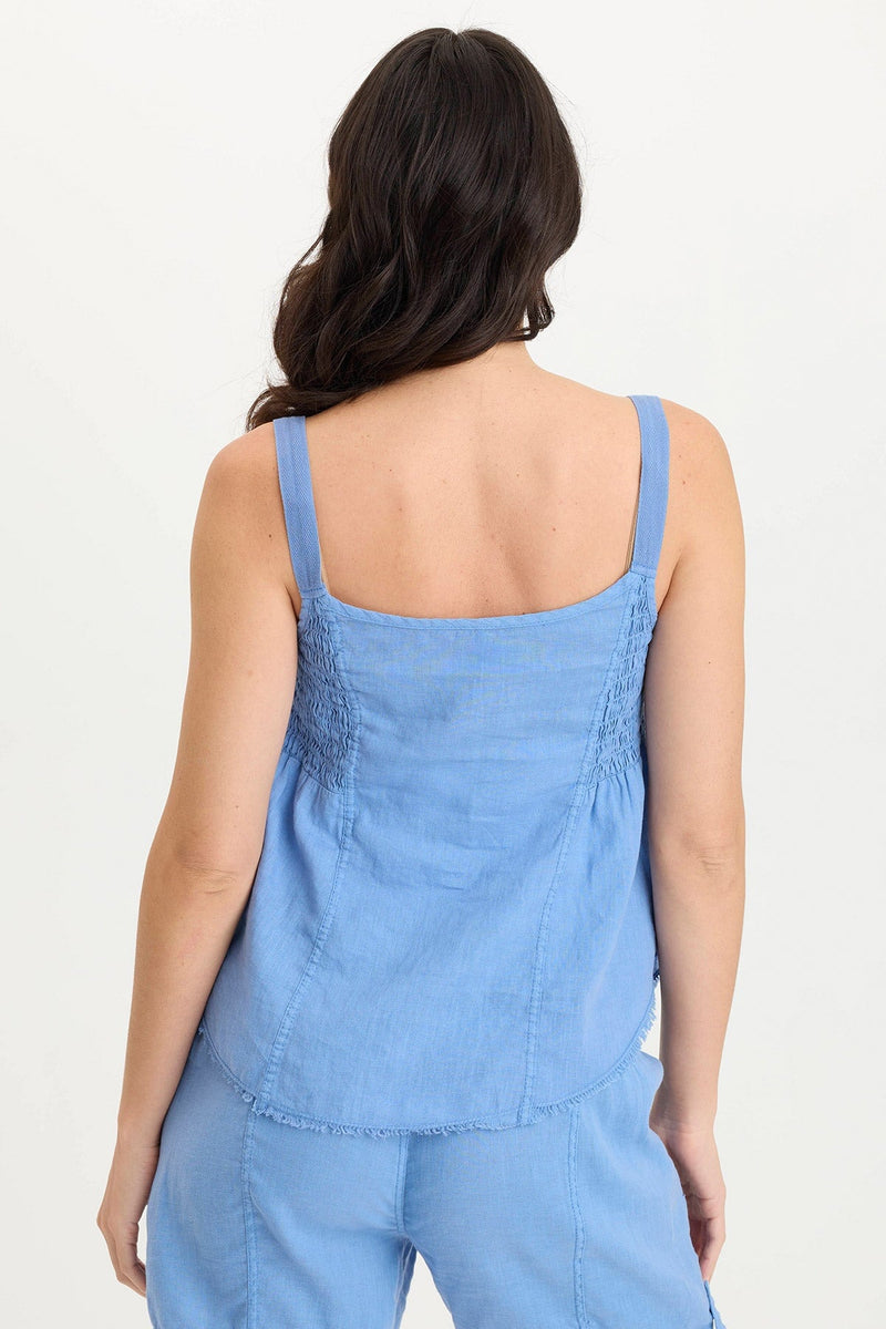 Fernley Linen Ruched Tank