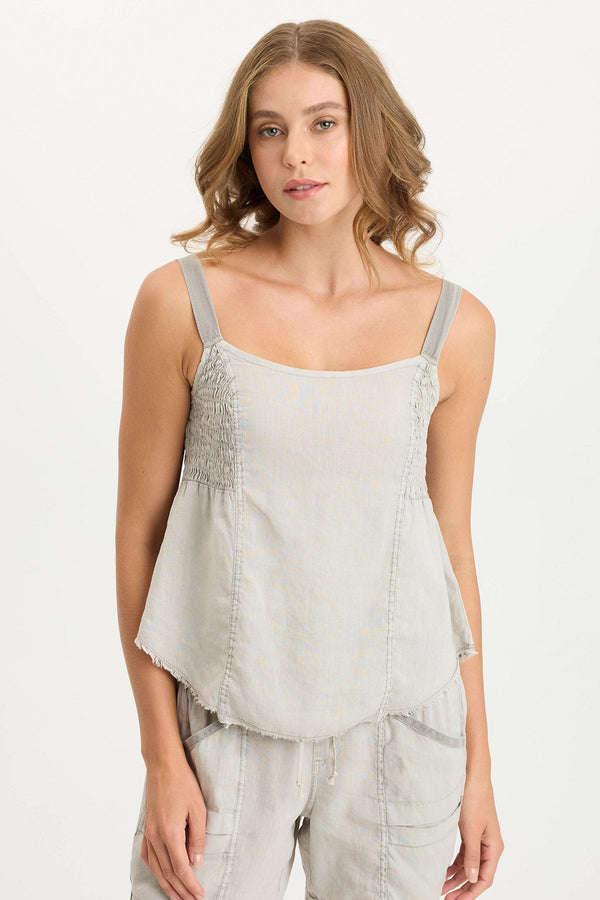 Fernley Linen Ruched Tank