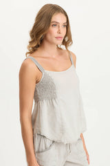 Fernley Linen Ruched Tank