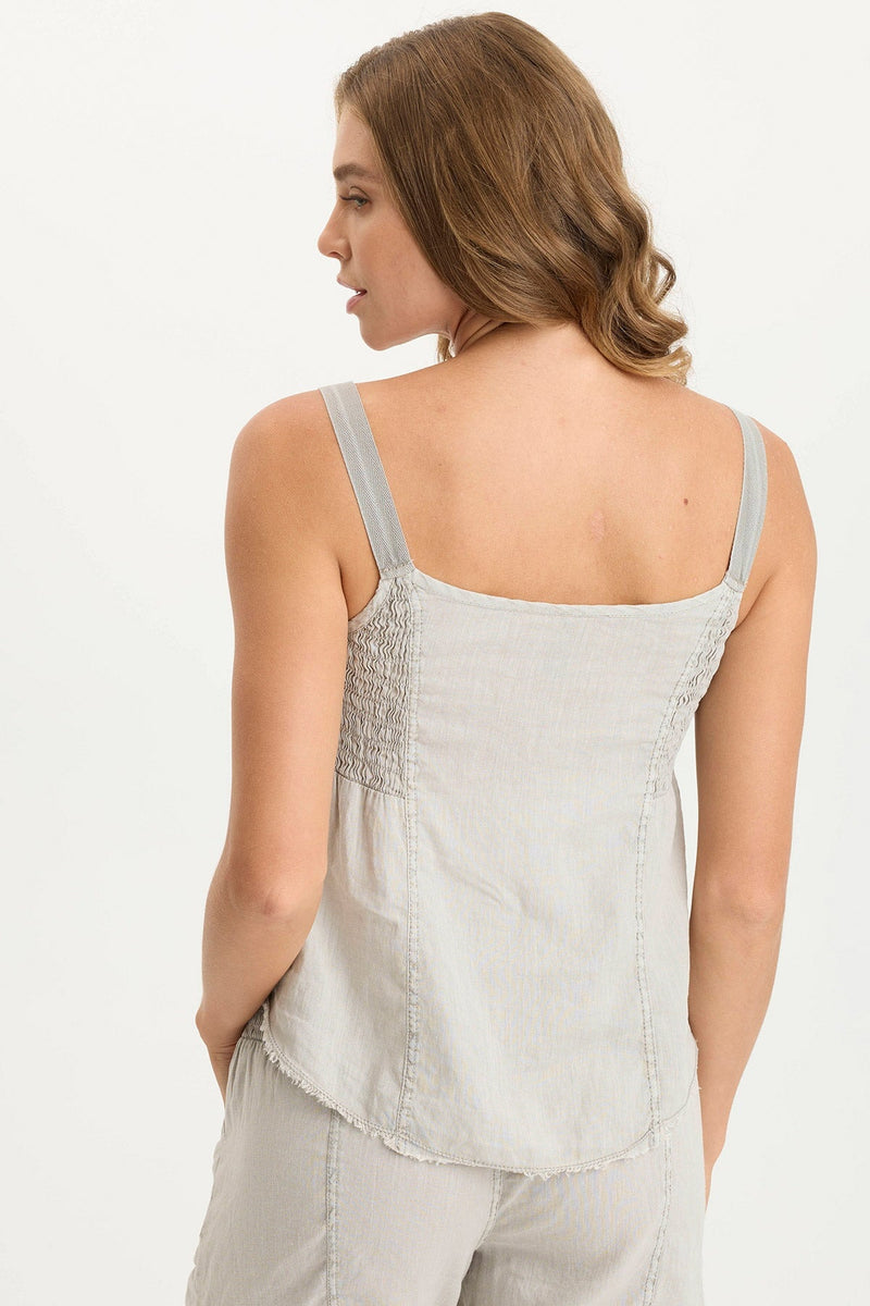 Fernley Linen Ruched Tank