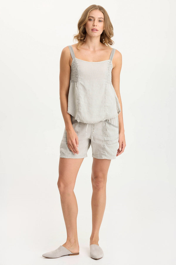 Fernley Linen Ruched Tank