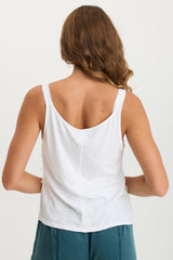 Haddon Stripe Voile/Jersey A-Line Tank