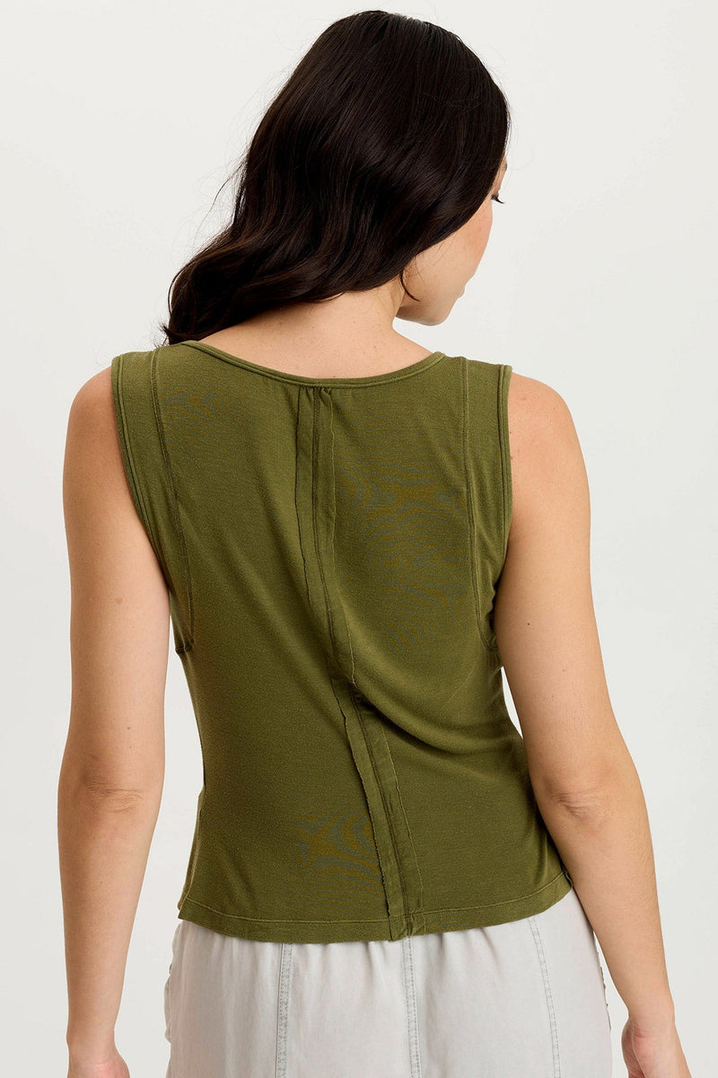 Bano Jersey Ruched Panel Tank