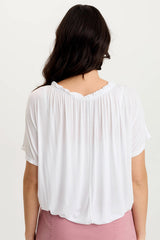 Deitra Jersey Shirred Tee