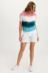 Deitra Jersey Shirred Tee