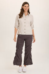 Carrie Linen 3/4-Sleeve Button-Up