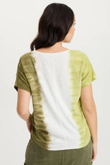 Ulysses Twill/Jersey Oversized V-Neck Top