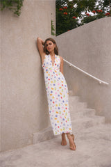 FORTUNATE ONE Marici Maxi Dress Santorini Print