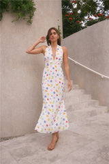FORTUNATE ONE Marici Maxi Dress Santorini Print