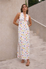 FORTUNATE ONE Marici Maxi Dress Santorini Print