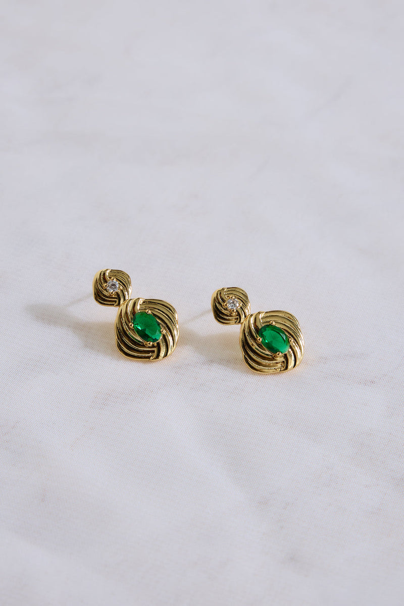18k Gold Plated Royalty Earrings Gold