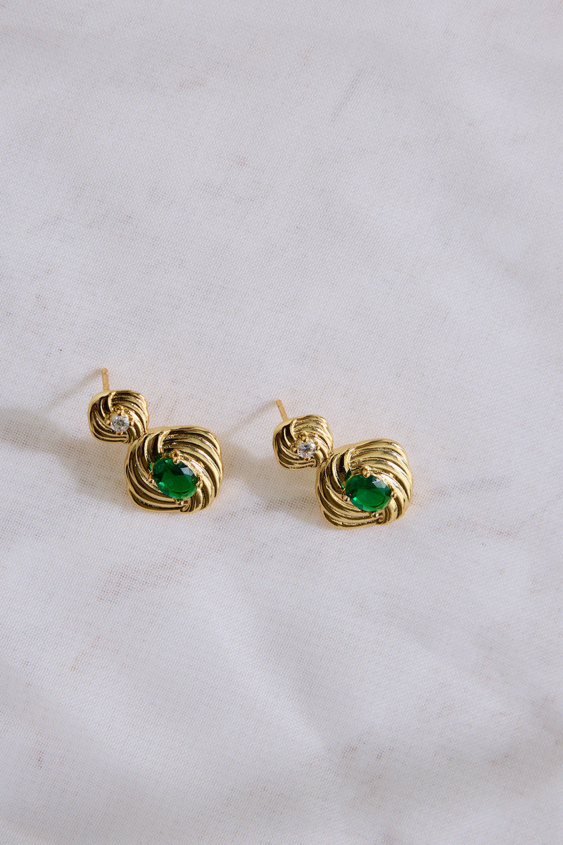 18k Gold Plated Royalty Earrings Gold